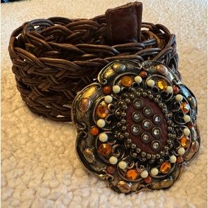 Leather belt and buckle